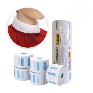 Imagem de Kit 500 Gola Higiênica Barbearia Protetor P/ Pescoço 5 Rolos - LOJABAR