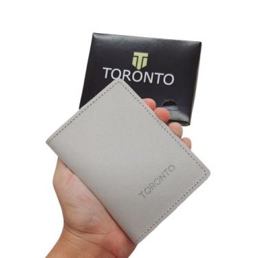 Imagem de Carteira Masculina Feminina Slim Porta Cartão Externo Couro Torontos, 