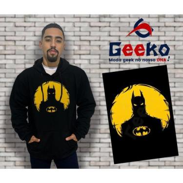 Imagem de Moletom Canguru Masculino Batman Geeko, Preto, G