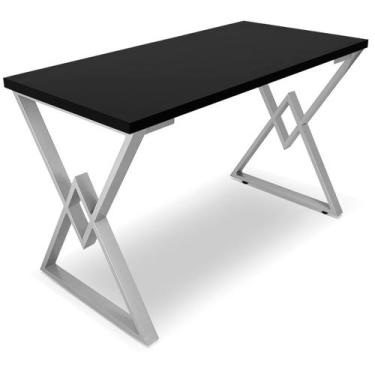 Imagem de Mesa P/ Escritório Jantar Gamer Ouro 1,00x0,60 Em Aço Tampo Em Madeira