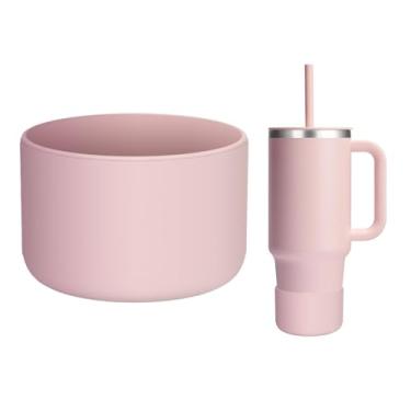 Imagem de WUQID Capa para bota de silicone compatível com copo de viagem Hydro Flask com alça de 947 g e 1,134 g e 340-680.4 g Hydroflask garrafa e Stanley 20 30 1,134 g, adequado para fundo de 7,2 a 7,5 cm,