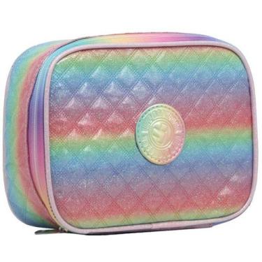 Imagem de Estojo Feminino Quadrado Infantil Juvenil Retangular Glitter - Yepp, R