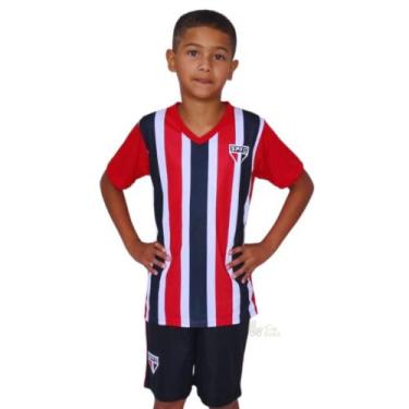 Imagem de Uniforme Infantil São Paulo Listrado Oficial - Revedor, Tam 14
