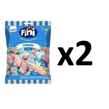 Imagem de Kit 2 Pacotes de Marshmallow Torção Colorido Fini 250g cada