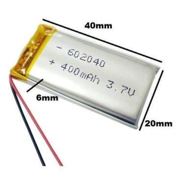 Imagem de (2 Peças) Bateria  3,7v   400mah 6mm X 20mm X 40mm   602040 - KMIG