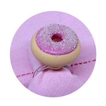 Imagem de Anel Porta Guardanapo de Biscuit Donuts Rosa Acúcar - M&G Decor