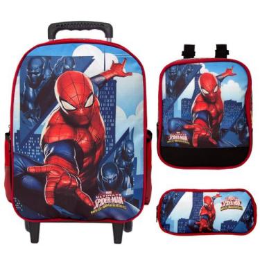 Imagem de Mochila Escolar Menino Homem Aranha Preta Rodinha Toys 2U
