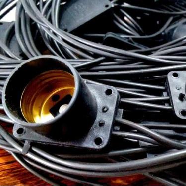 Imagem de Varal de Lâmpadas - Cordão de Luz  15m + 15 Soquete E27 - PRETO - Tryb