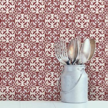 Imagem de Adesivo de Azulejo Vermelho Cardeal 20x20 cm com 24un - Quartinhos