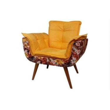 Imagem de Poltrona Opalla Floral 01 Lugar Amarela - Casa Renovo