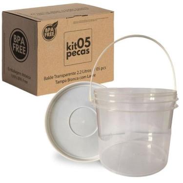 Imagem de Baldinho com alça 5 Pçs - Nastripack, Transparente