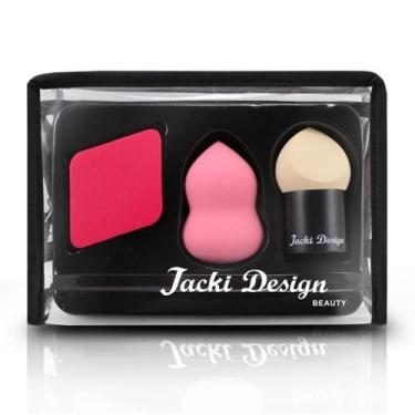 Imagem de Kit com 3 Esponjas para Maquiagem Jacki Design Vermelho