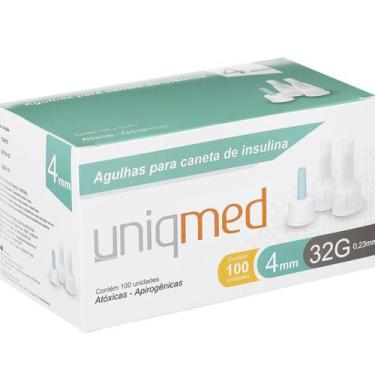 Imagem de Kit 100 Agulhas Para Caneta Insulina 4 Mm X 32 G Uniqmed