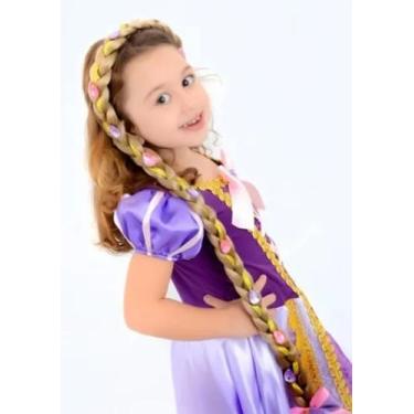 Imagem de Trança Em Tiara De Cabelo Infantil Rapunzel - SonhoFantasiaKids