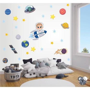 Imagem de Adesivo De Parede Infantil Astronauta Galaxia Planeta