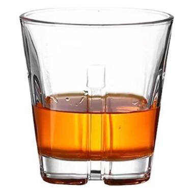 Imagem de  Kit Jogo 6 Copos De Vidro Whisky 325ml Quadrado Vazado Gelo Americano