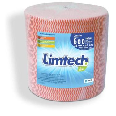 Imagem de Pano Multiuso Limtech - 23cm X 240m - 600 Folhas - 35g/m² - Laranja - 