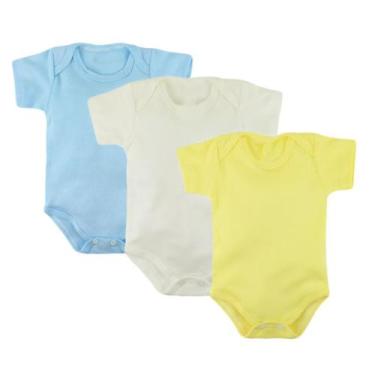 Imagem de KIT 3 Body Criança Bebê Menino Menina Body Liso Infantil Nenem - Samba
