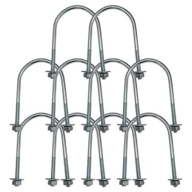 Imagem de Kit Abraçadeira Tipo U 1.1/2" x 1/4" Vergalhão 10 Unidades - INCA