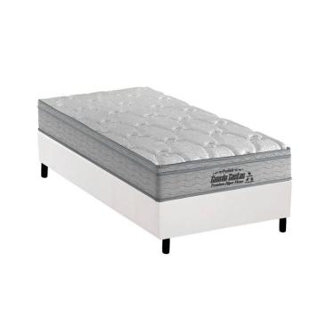 Imagem de Cama Box Solteiro: Colchão Espuma Probel D40 Guarda Costas Premium Hiper Firme + Base White(88X188)