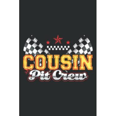 Imagem de Cousin Pit Crew Funny Hosting Cra Race Birthday Boy Party Family: FLOWER JOURNAL: 6" x 9", 100 Pages, Planner, Lined College Ruled Paper, Journal, Diary, Matte Finish Cover
