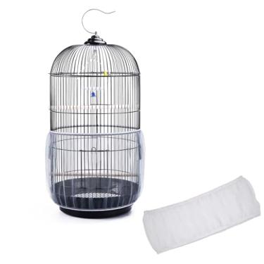 Imagem de Hufopik Coletor de sementes de gaiola de pássaro, adequado para variar de 99 a 188 cm, capa de saia de malha elástica para compartimentos de papagaios, gaiola de periquito, acessórios de gaiola de