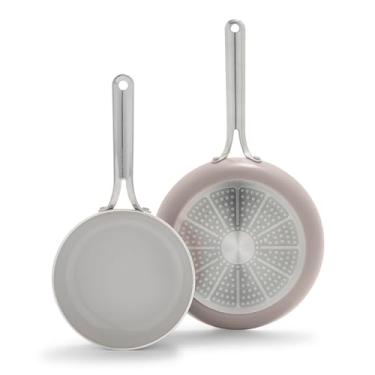 Imagem de GreenPan Nova 20,3 cm e 25,4 cm, conjunto de frigideiras de 2 peças, Oprah's Favorite Things 2024, adequado para indução, sem PFA, não tóxico, cerâmica, antiaderente, lavável na lava-louças e no forno