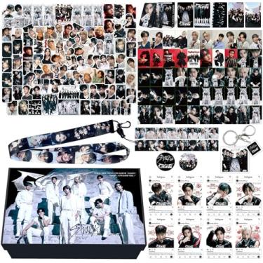 Imagem de KPOPBP Caixa de presente de álbum gigante, conjunto de 55 peças, cartões KPOP, cordões, adesivos, chaveiro, presente para meninos e meninas SKZ