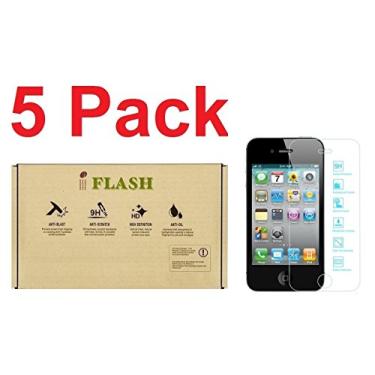 Imagem de IFLASH [Promoção de 5 unidades] Protetor de tela de vidro temperado para Apple iPod Touch 4ª geração - Transparente transparente / Bordas arredondadas 2,5D / Dureza 9H / À prova de arranhões/livre de
