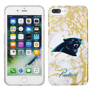 Imagem de Prime Brands Group Capa de celular para Apple iPhone 8 Plus/7 Plus/6S Plus - Branco/Ouro - Carolina Panthers licenciada pela NFL