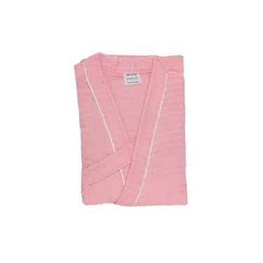 Imagem de Roupão Atoalhado 100% Algodão Briza Rosa 4022 Tamanho M