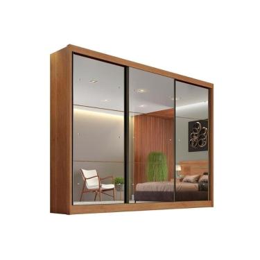 Imagem de Guarda Roupa 3 Portas De Correr E 4 Gavetas C- Espelho Passion-atlanta Cumaru -  Horizonte