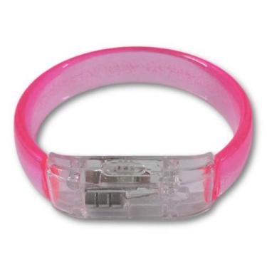 Imagem de Kit 10 Pulseiras Acrílicas c/ Led Pisca - Festas Brinquedos, Rosa