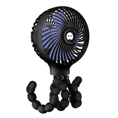 Imagem de TRELC Mini ventilador de carrinho, vida útil da bateria ultra longa 19H, clipe portátil pessoal recarregável com tripé flexível, presente para crianças, bebê, escritório, carro, viagem, churrasco