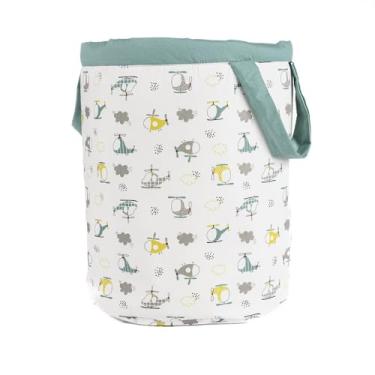 Imagem de Cesto Organizador Brinquedos ou Roupas em tecido 42 cm menino 01 pç (helicoptero verde)