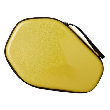 Imagem de rockible Tênis de tênis de mesa Tampa de raquete, segure 2 pás portador de pás prático Eva Pickleball Racket Capa Ping Pong Paddle Case para Outdoor, Amarelo