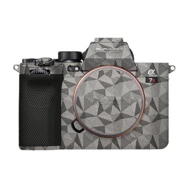 Imagem de JERXTTON Adesivo de capa de câmera antiarranhões para Sony Alpha A7RV A7R5 A7RM5 protetor de película de vinil para decoração protetora (titânio triangular)
