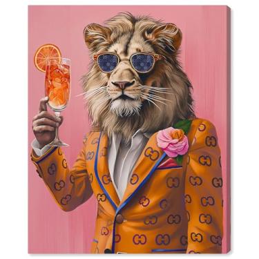 Imagem de Art Remedy Tela Lion Aperol Tiger Glam Wall Art, Gallery Wrapped, 40.6 cm x 50.8 cm
