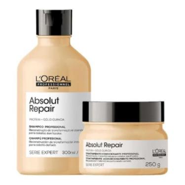 Imagem de Kit Loréal Absolut Repair Gold Quinoa Shampoo+ Máscara Pq - Loréal Pro
