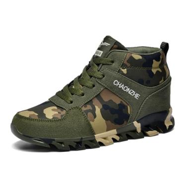 Imagem de Sapatos de elevador para mulheres, camuflagem, feminino, tênis de corrida, casual, esportivo, feminino, camuflado, lazer, 6 cm, escalada, caminhada, menina, salto oculto, lona, verde exército, Verde