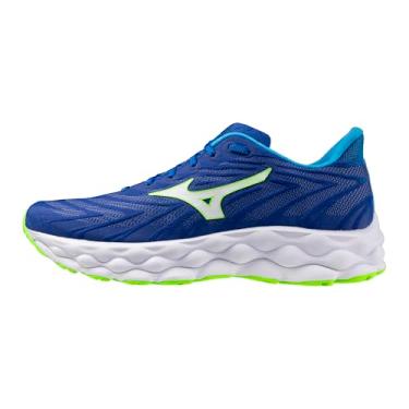 Imagem de Mizuno Tênis de corrida masculino Wave Sky 8, Reflex azul-branco, 40