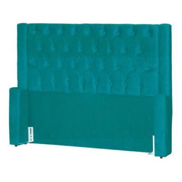 Imagem de Cabeceira de Cama Box Estofada 195 cm King Emma Suede - Fina Mobília, 