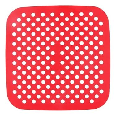 Imagem de Mimo Style, Forro de Silicone para Air Fryer Quadrada Reutilizável e Antiaderente, Vermelho