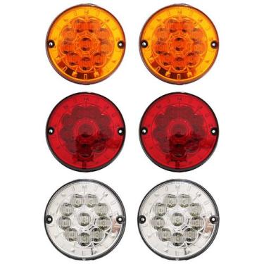 Imagem de 6 Lanterna Traseira 125mm Ônibus Caminhão Carreta 10 LED 24V - Multili