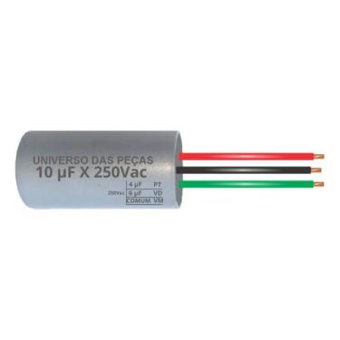 Imagem de Capacitor 10 Uf Para Ventilador De Teto 3 Fios 4+6 Uf 127v - IPC, 250V