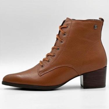 Imagem de Bota Bottero Cano Curto com Cadarço Salto Médio Feminina-Feminino