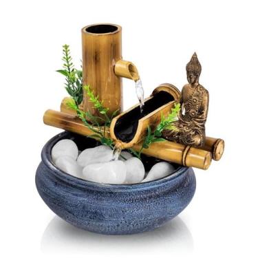 Imagem de Fonte De Mesa Agua Cascata Feng Shui Bambu Decorativa 18cm - NoBrand, 