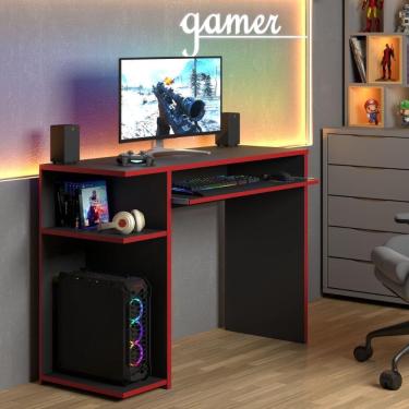 Imagem de Mesa Computador Gamer Poláris Vermelha
