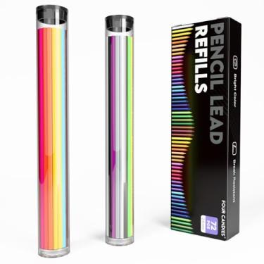 Imagem de Four Candies Grafite de cor de 2,6 mm, grafite mecânico de lápis de cor, 36 refis de lápis de cor, grafite de cores sortidas, 72 peças