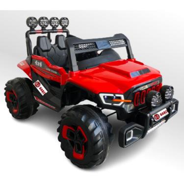 Imagem de Carro Elétrico Jipe Elétrico Infantil 2 lugares 12V 4 Motores Vermelho com Sons e Luzes BARZI MOTORS